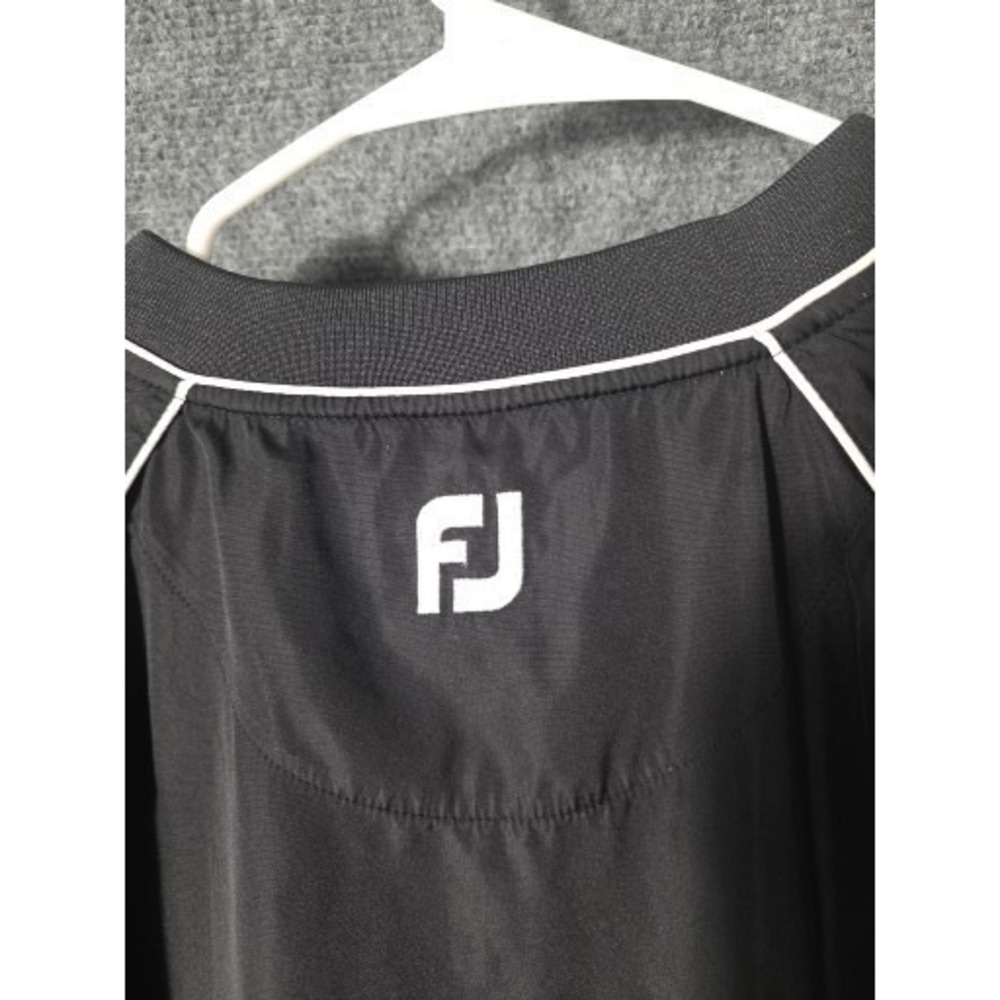 FootJoy Windshirt Mens M Pullover Golf Jacket Black V Neck Innisbrook Resort - Picture 9 of 10
